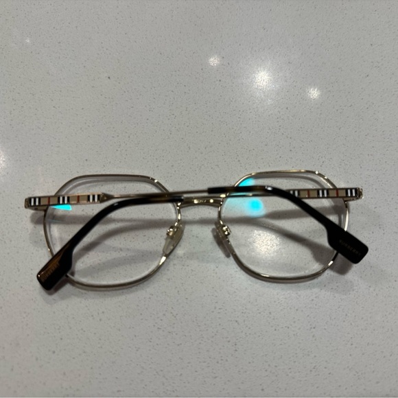 Burberry B1350 1312 Gold Round Square Eyeglass Frames - Picture 6 of 10